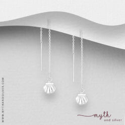 925 Sterling silver shell threader earrings