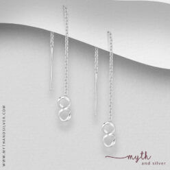 925 Sterling silver infinity threader earrings