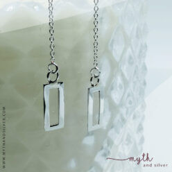 Sterling silver rectangle threader earrings