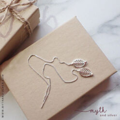 Sterling silver leaf threader earrings