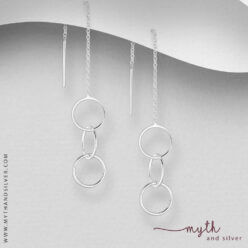 925 Sterling silver triple links earrings