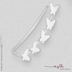 Butterfly ear climber in 925 Sterling silver