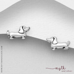 925 Sterling silver dog stud earrings