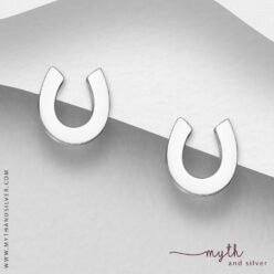 Horse shoe stud earrings in 925 Sterling silver