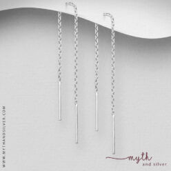 Sterling silver plain threader earrings