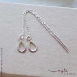 Sterling silver teardrop threader earrings