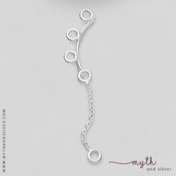 Sterling silver 5 circle ear climber