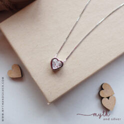 Sterling silver heart choker necklace