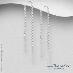 Sterling silver plain threader earrings