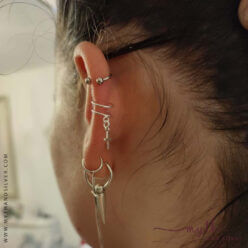 Cross ear cuff in 925 Sterling silver