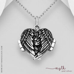 Sterling silver angel wing locket