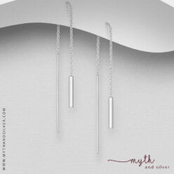 925 Sterling silver bar threader earrings