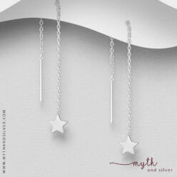 925 Sterling silver star threader earrings