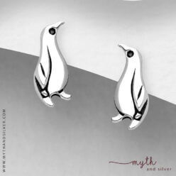 925 Sterling silver penguin stud earrings