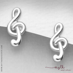 Music note stud earrings