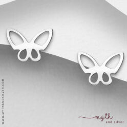 Sterling silver butterfly stud earrings