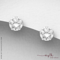 Sterling silver CZ ear studs