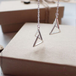 925 Sterling silver triangle threader earrings