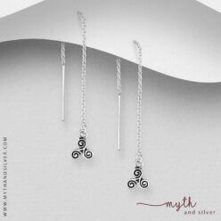 925 Sterling silver celtic threader earrings