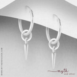 925 Sterling silver hoop and spike earrings