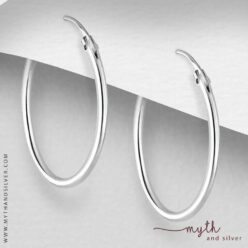 Plain 1.98cm sterling silver hoop earrings