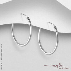 925 Sterling silver plain silver hoop earrings