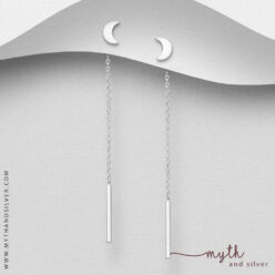 925 Sterling silver moon ear jacket earrings