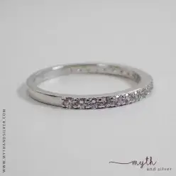 Sterling silver eternity style ring - close up