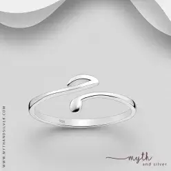 925 Sterling Silver adjustable music note ring