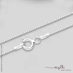 925 Sterling Silver Box (Venetian) Chain, 1 mm Wide, Made in Italy