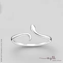 925 Sterling Silver Adjustable Snake Ring