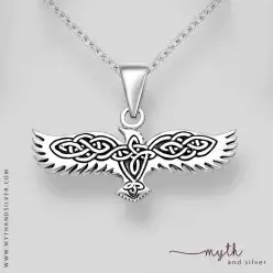 925 Sterling Silver Oxidized Celtic Eagle Pendant