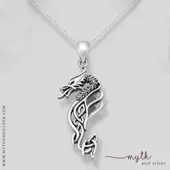 925 Sterling Silver Celtic Dragon Pendant