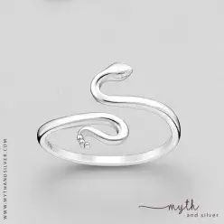 925 Sterling Silver Adjustable Snake Ring