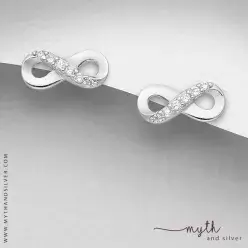 925 Sterling Silver infinity stud earrings