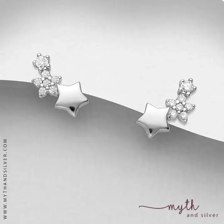 925 Sterling Silver Star stud earrings