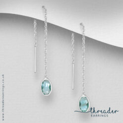 Light sky blue threader earrings