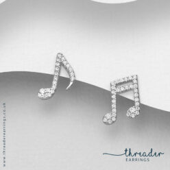 Music note Sterling Silver stud earrings